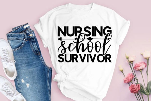 Nurse SVG Design: Nursing School Survivor Graphics for T-Shirt Designs