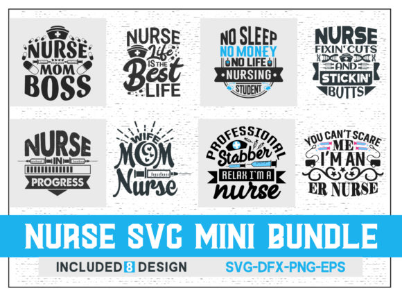 Nurse SVG Mini Bundle: Graphics & Print Templates
