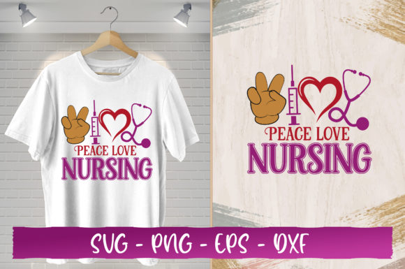 Peace Love Nurse SVG: Graphics for T-Shirt Designs